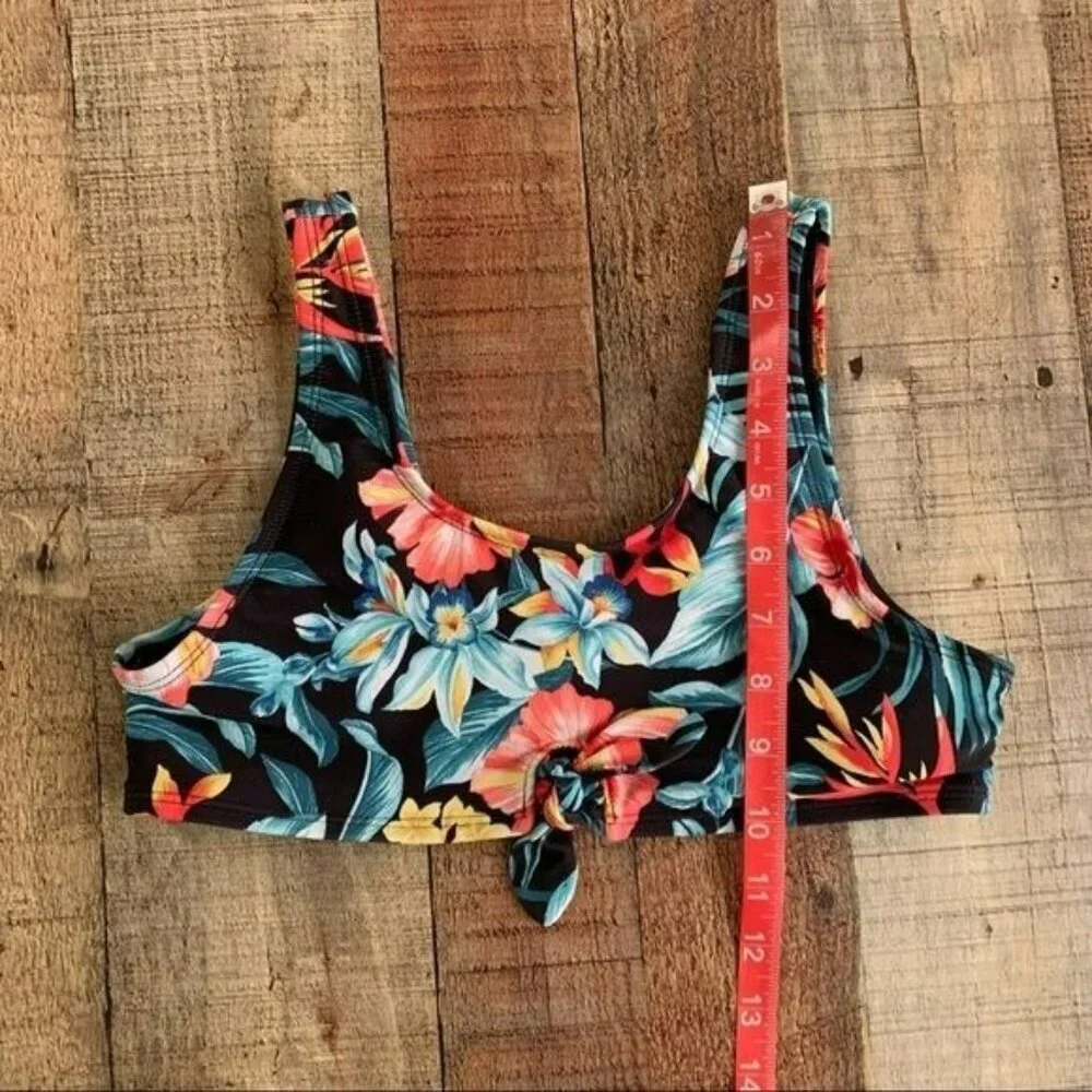 Old navy girls Hawaiian floral print bikini top with tie front